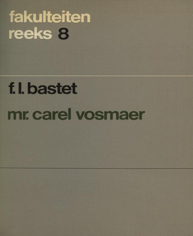 Omslag van Mr. Carel Vosmaer