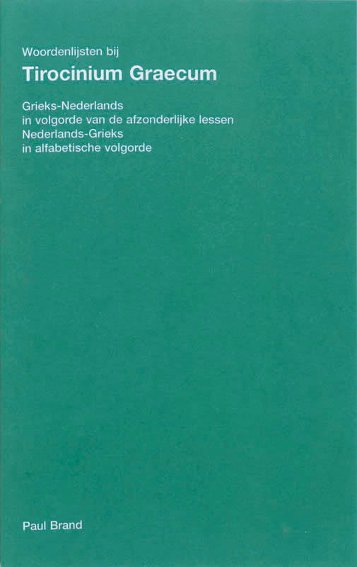 Omslag van Woordenlijsten bij Tirocinium Graecum