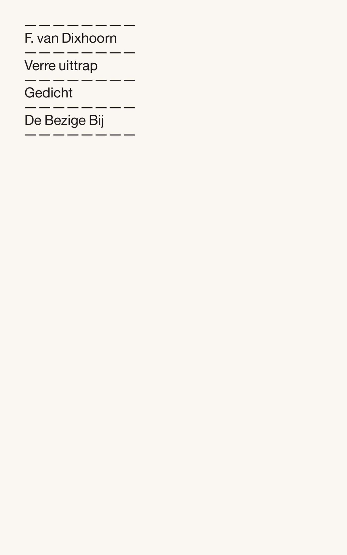 Omslag van Verre uittrap