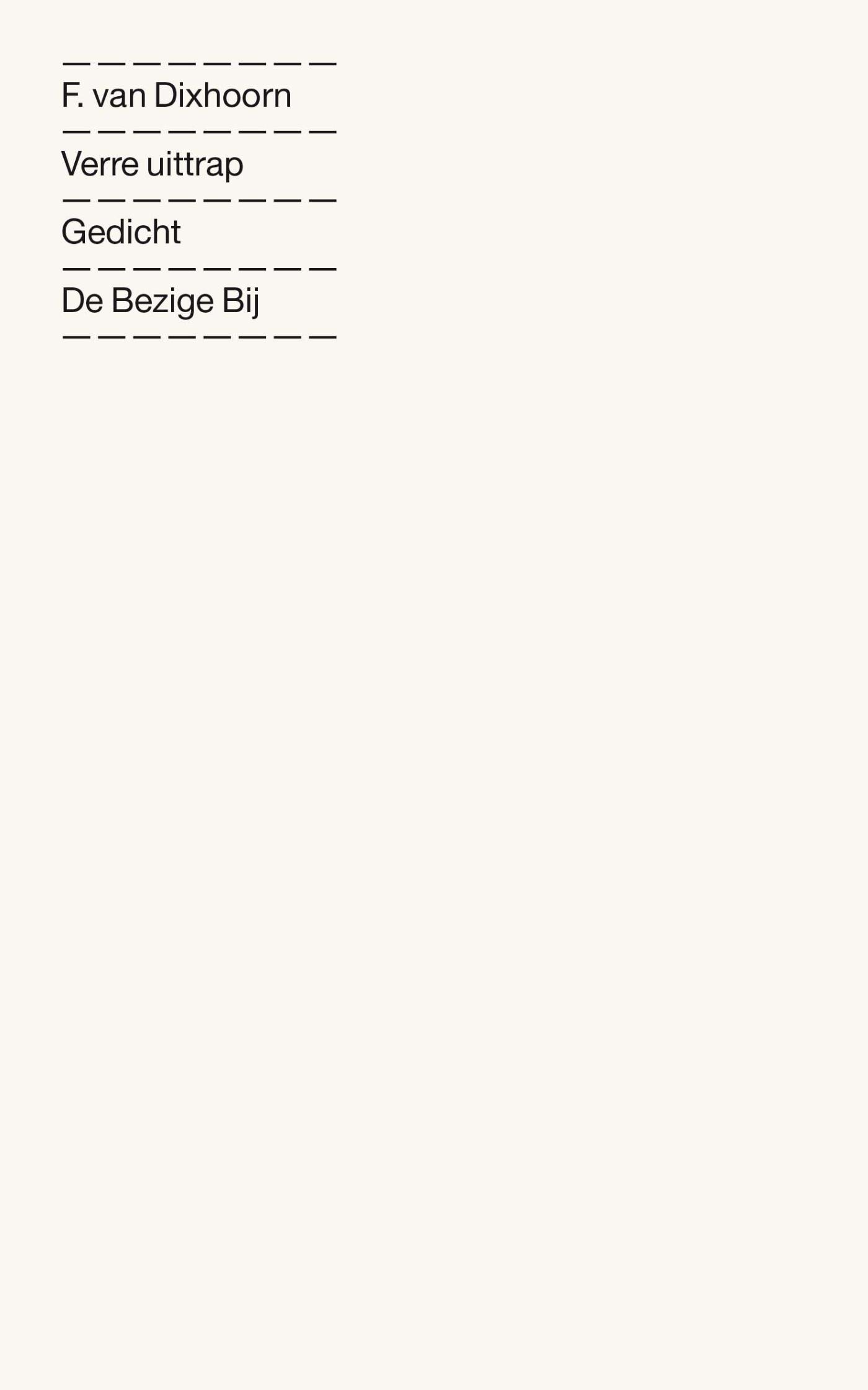 Omslag van Verre uittrap