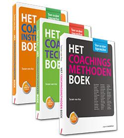 Omslag van bevat: Het Coachingsmethoden Boek, Het Coachingstechnieken Boek, Het Coachingsinstrumenten Boek