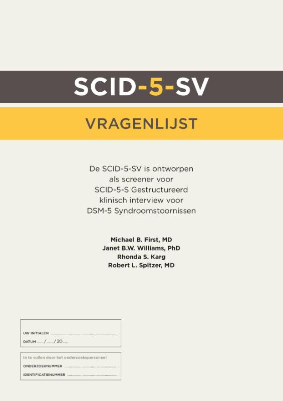 Omslag van SCID-5-S: Vragenlijst (50 ex.)