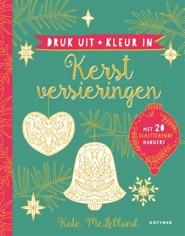 Omslag van Druk uit + kleur in - Kerstversieringen
