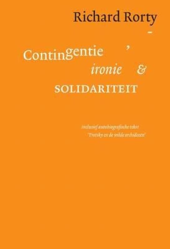 Omslag van Contigentie, ironie en solidariteit