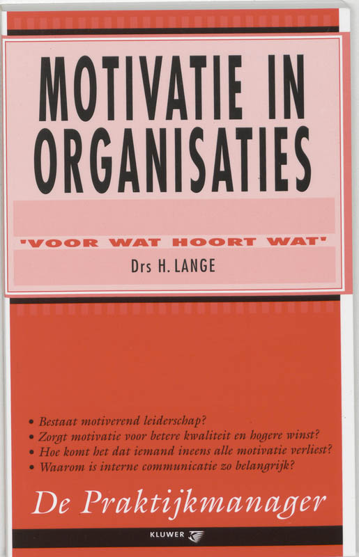 Omslag van Motivatie in organisaties