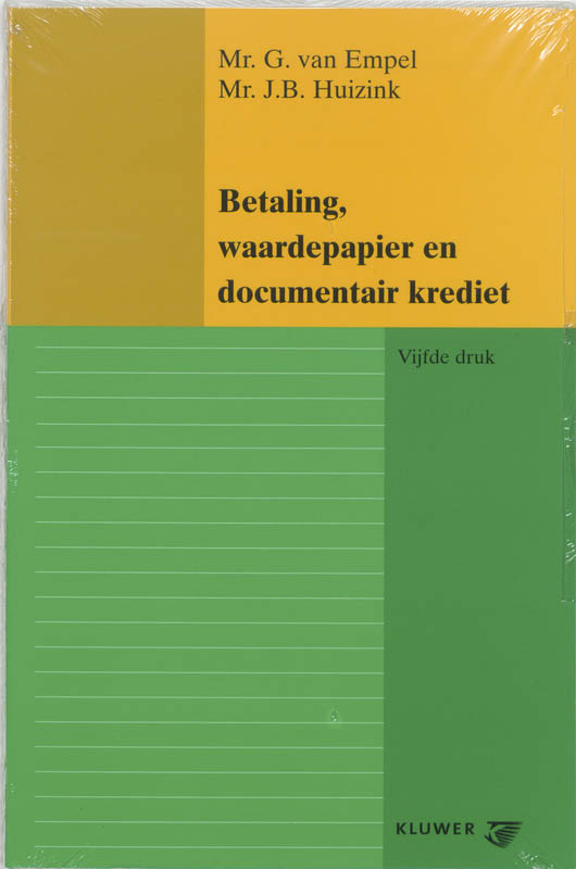 Omslag van Betaling, waardepapier en documentair krediet