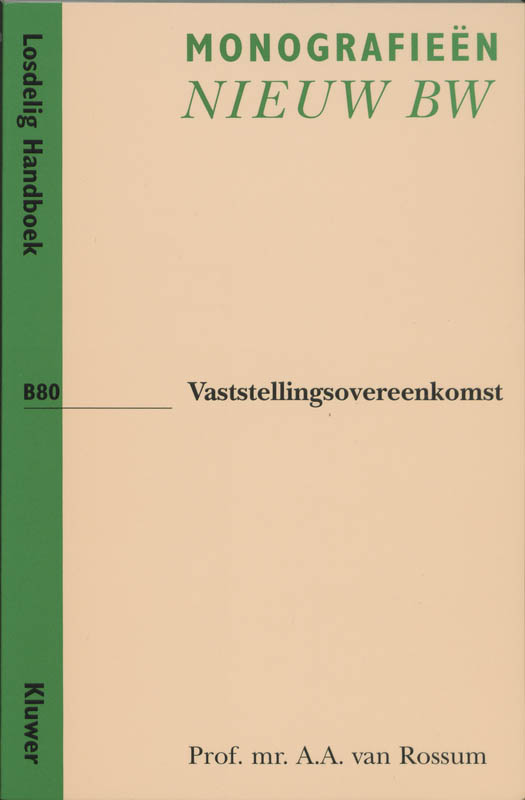 Omslag van Vaststellingsovereenkomst