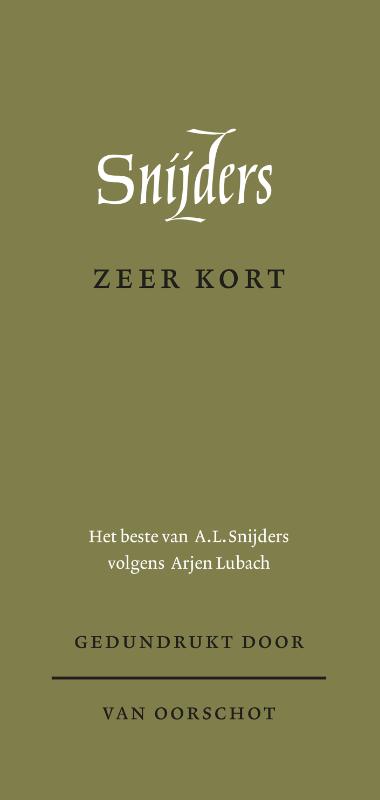 Omslag van Zeer kort