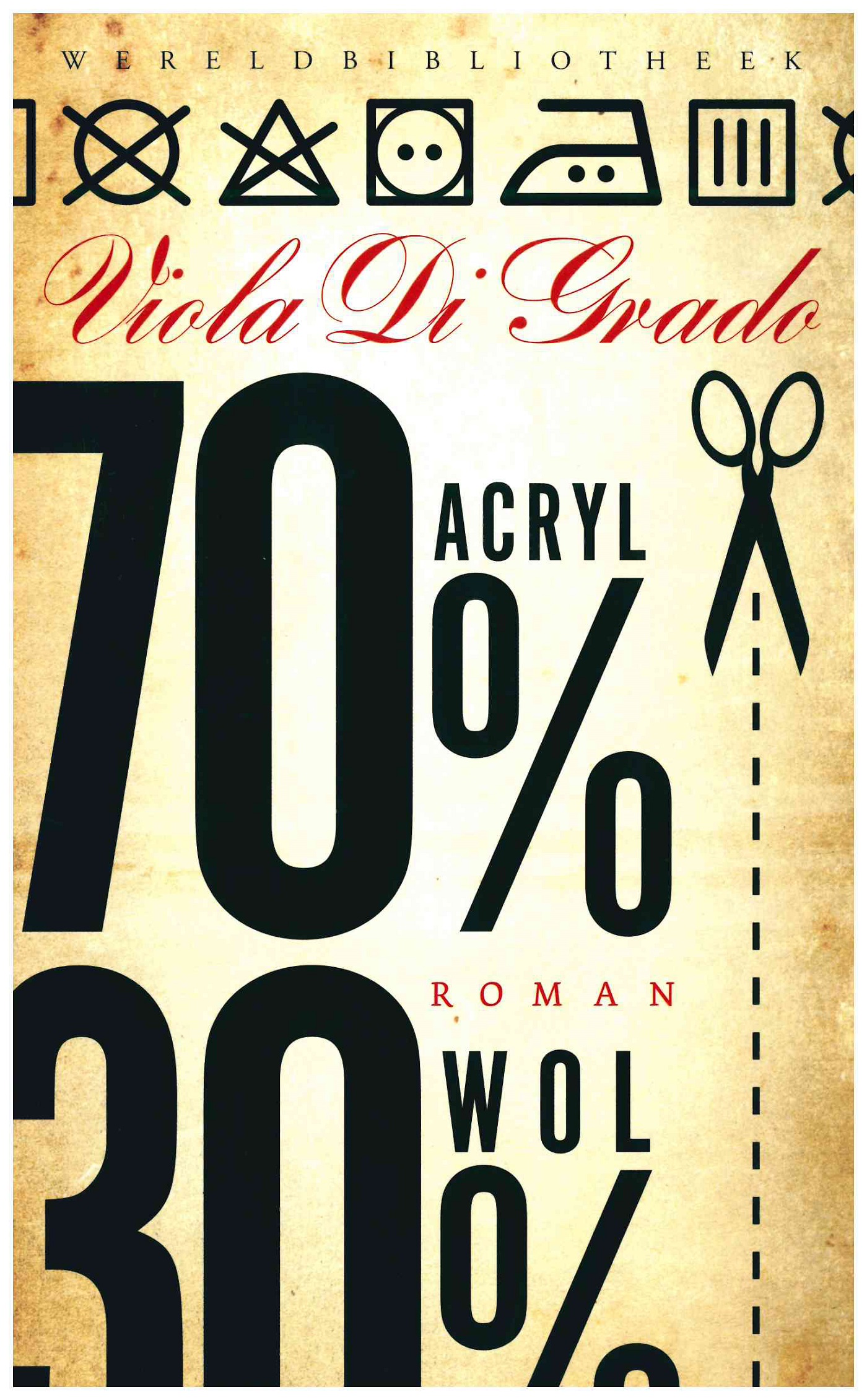 Omslag van 70% acryl, 30% wol