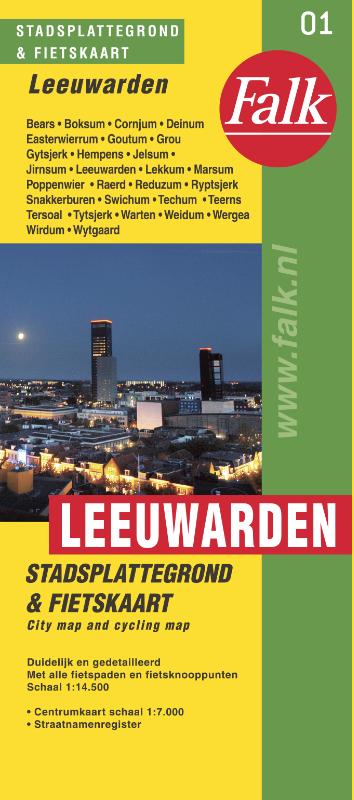 Omslag van Leeuwarden stadsplattegrond & fietskaart