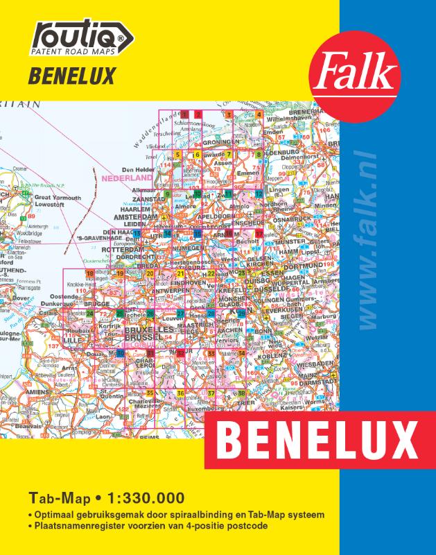 Omslag van Falk Autokaart Benelux Routiq