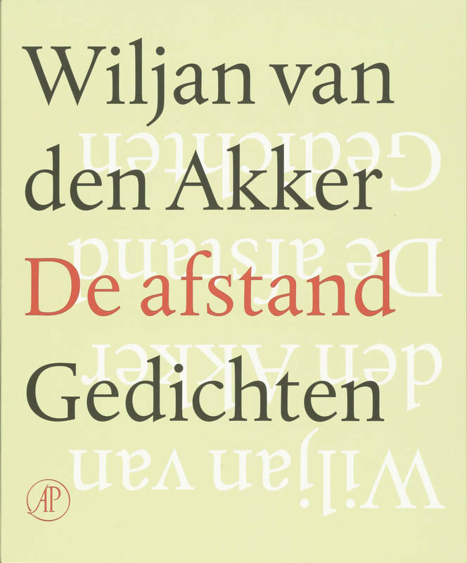 Omslag van De afstand