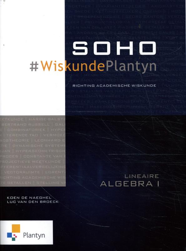 Omslag van SOHO Wiskunde Plantyn Lineaire algebra I