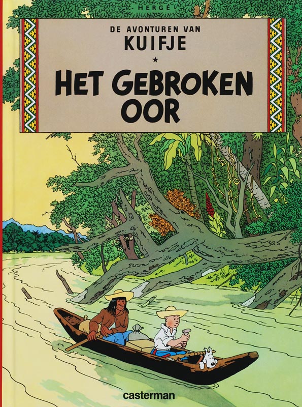 Omslag van Het gebroken oor Kuifje a5 formaat