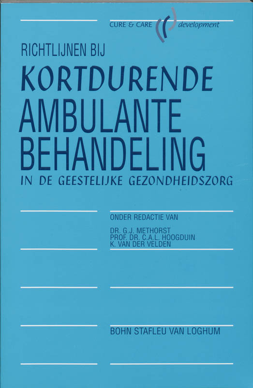 Omslag van Richtlijnen bij kortdurende ambulante behandeling in de geestelijke gezondheidszorg