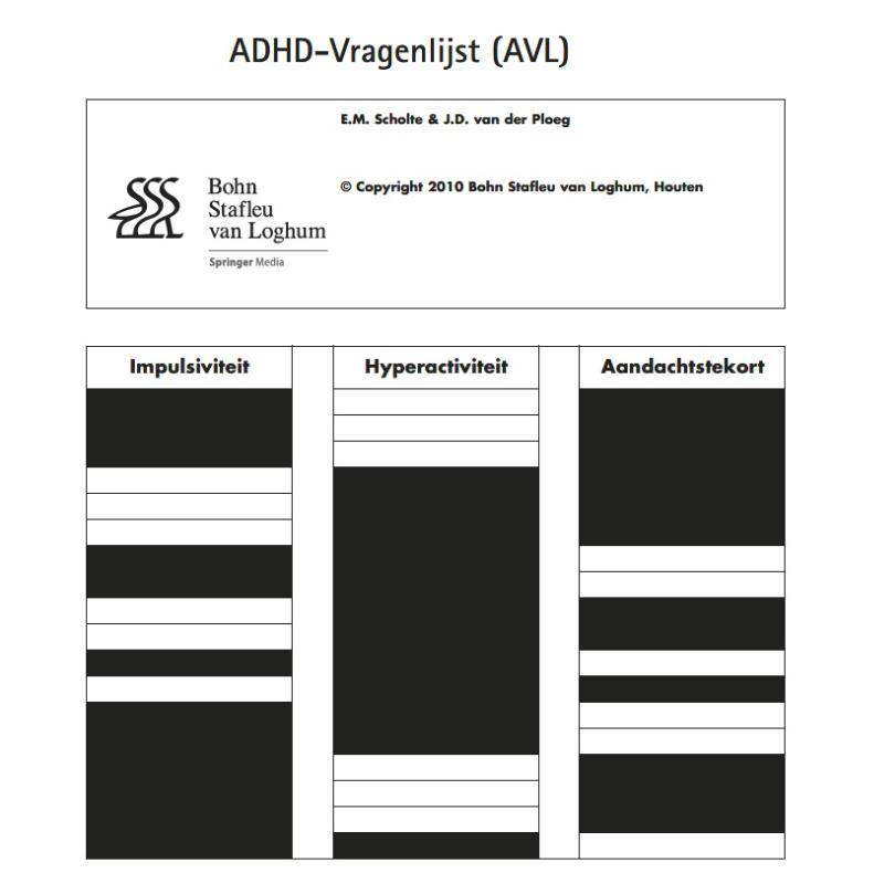 Omslag van ADHD-vragenlijst AVL