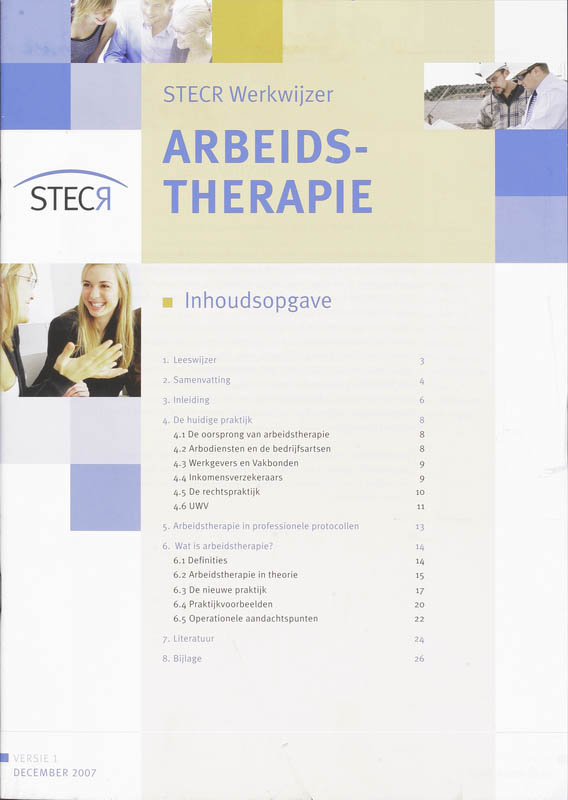 Omslag van STECR Werkwijzer Arbeidstherapie