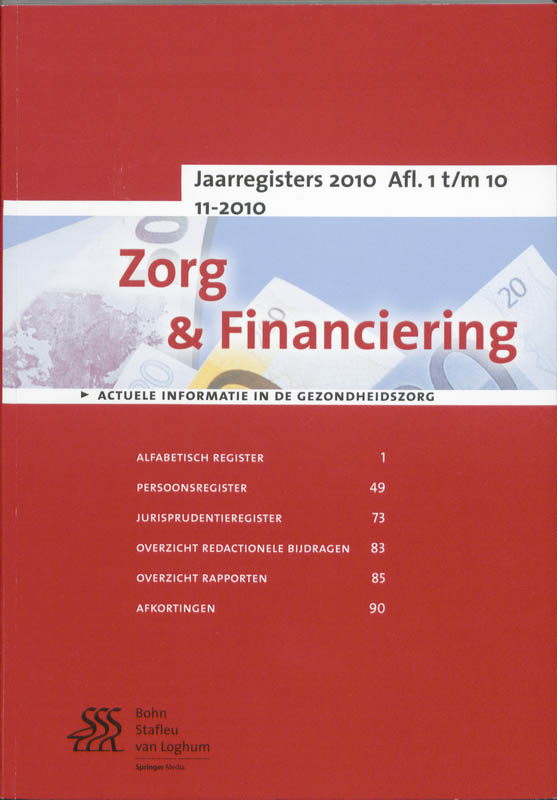 Omslag van jaarregisters 2010 Afl. 1 t/m 10
