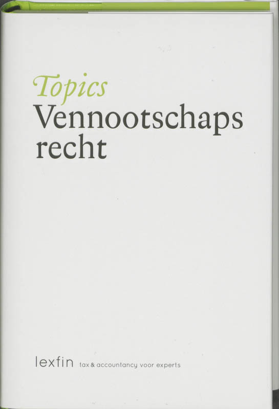 Omslag van Topics vennootschapsrecht