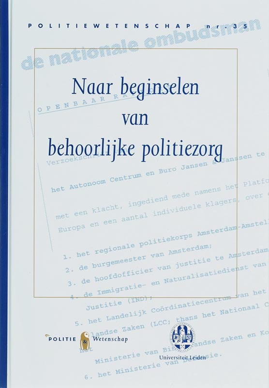 Omslag van Naar beginselen van behoorlijke politiezorg