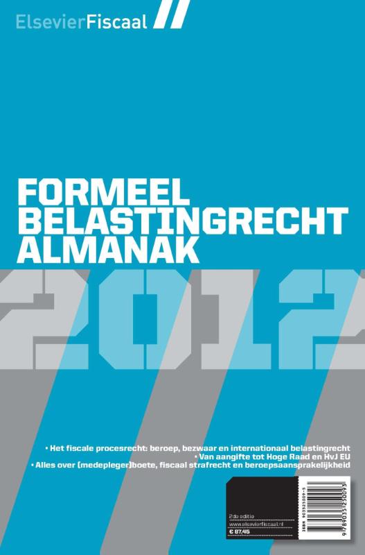 Omslag van Formeel Belastingrecht Almanak e-boek 2012
