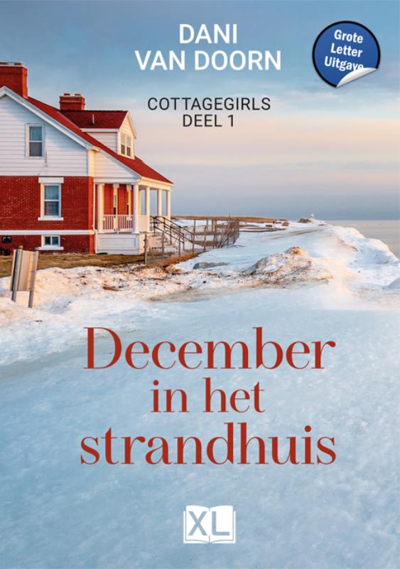 Omslag van December in het strandhuis -Grote Letter Uitgave
