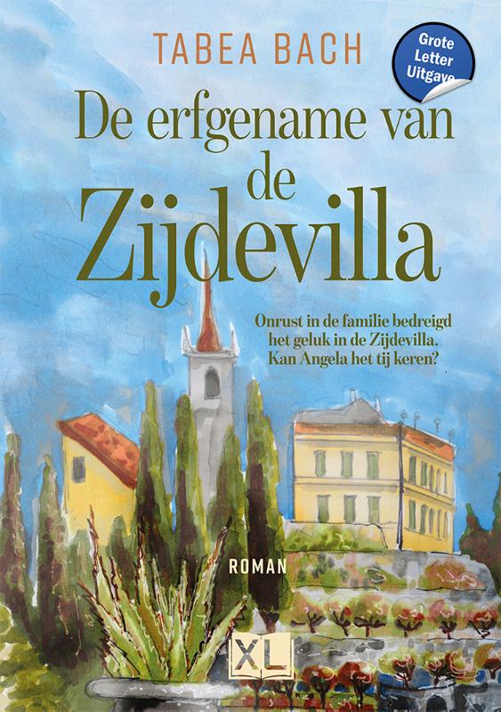 Omslag van De erfgename van de Zijdevilla - Grote Letter Uitgave