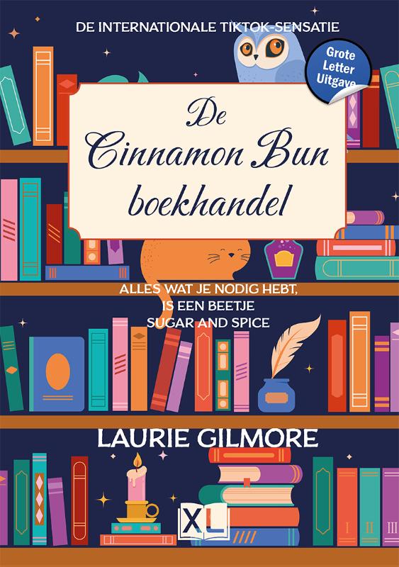 Omslag van De Cinnamon Bun boekhandel - Grote Letter Uitgave
