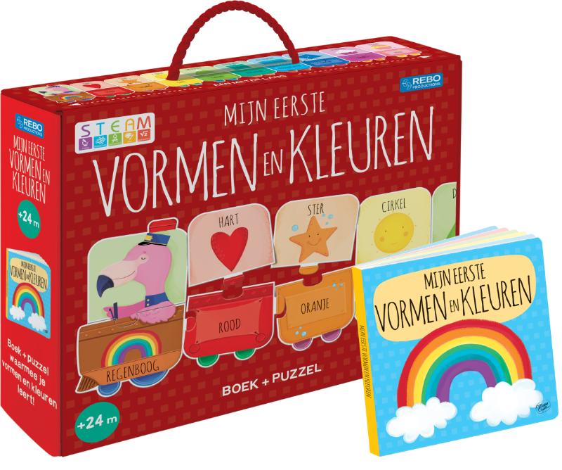 Omslag van Puzzeltrein 20 stukjes en boek - Mijn eerste vormen en kleuren