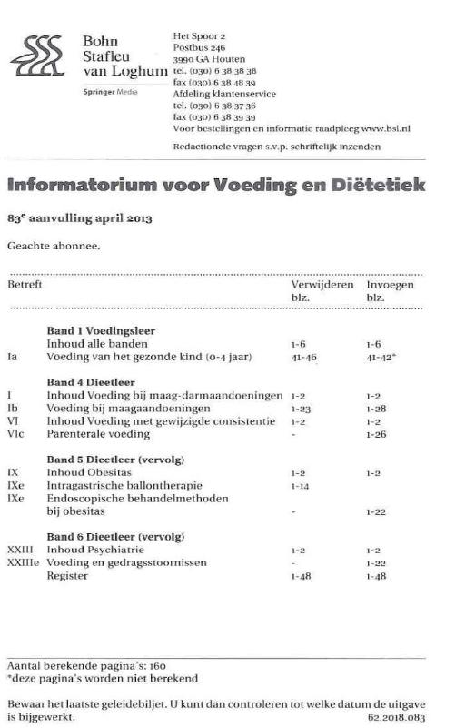 Omslag van Informatorium voeding en dietetiek 83