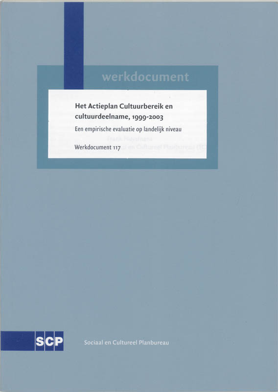 Omslag van Het Actieplan Cultuurbereik en cultuurdeelname, 1999-2003