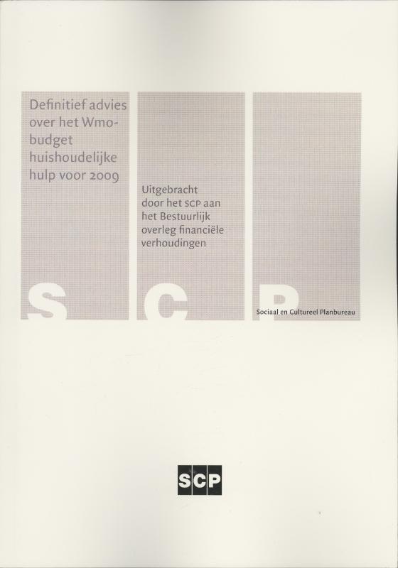 Omslag van Definitief advies over het Wmo-budget huishoudelijke hulp voor 2009