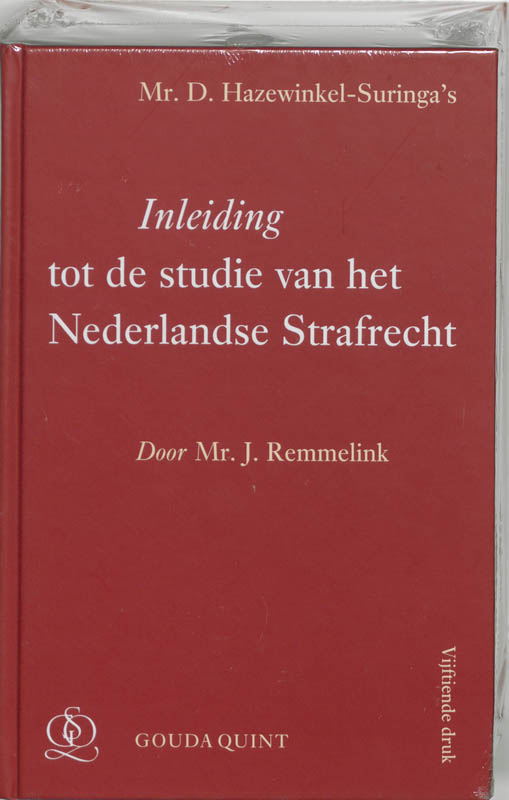 Omslag van Mr. D. Hazewinkel-Suringa's Inleiding tot de studie van het Nederlandse strafrecht
