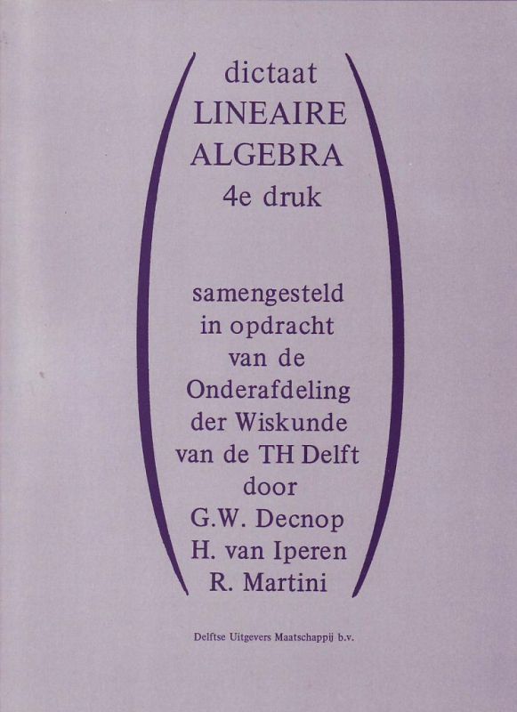 Omslag van Dictaat lineaire algebra
