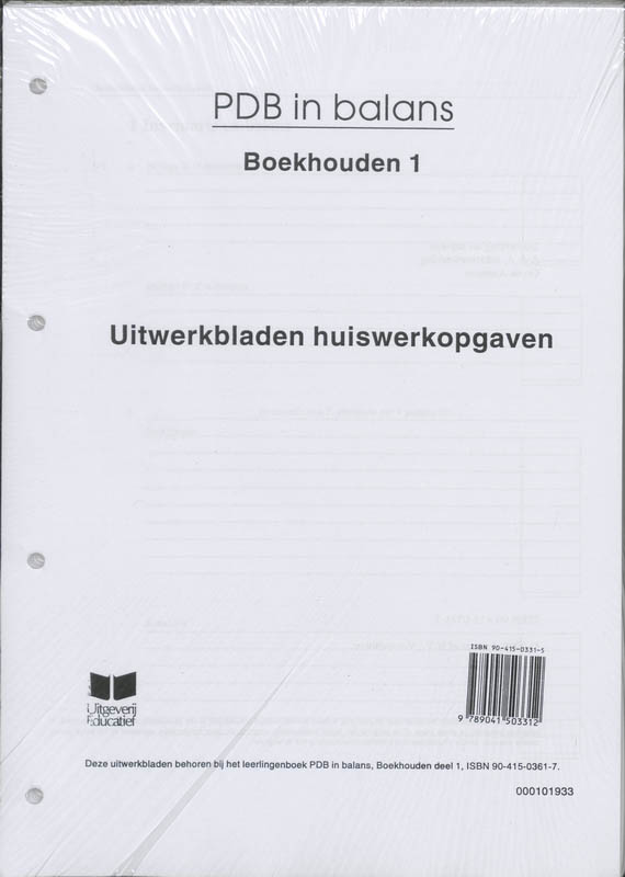 Omslag van Uitwerkbladen huiswerkopgaven