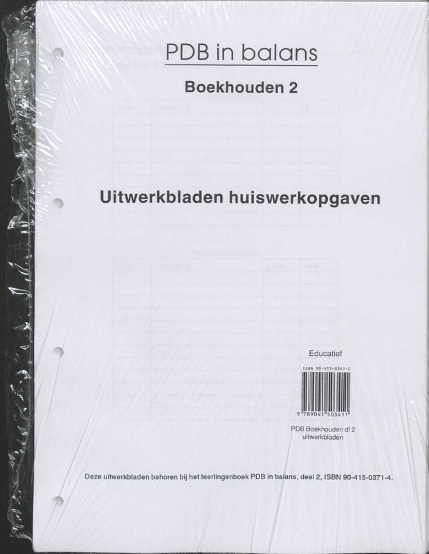 Omslag van Uitwerkbladen huiswerkopgaven