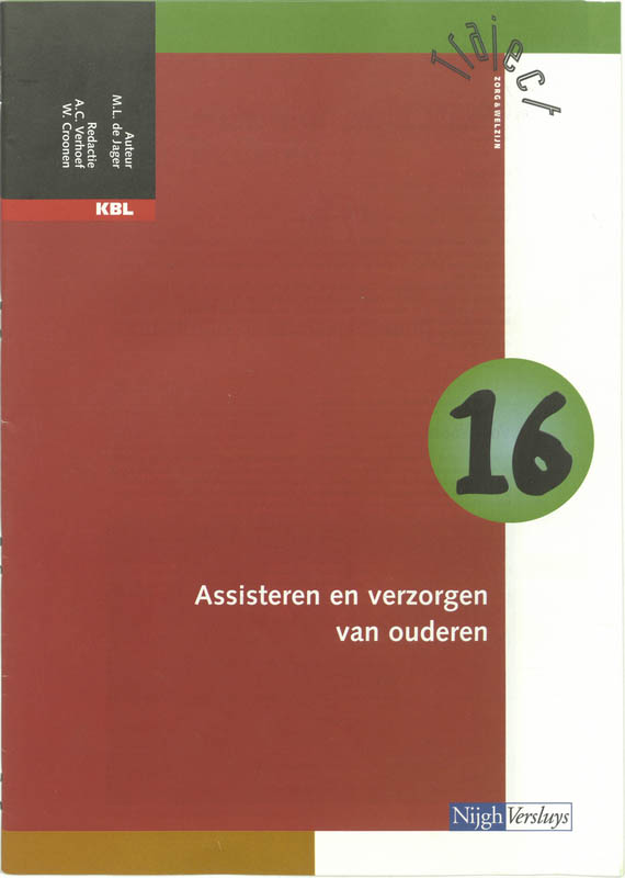 Omslag van Katern 16 Assisteren en verzorgen van ouderen