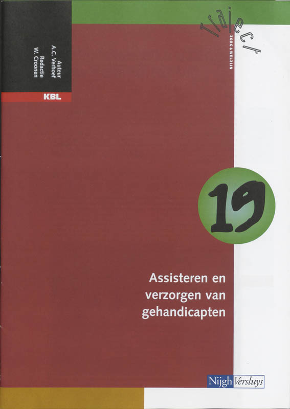 Omslag van Katern 19 assisteren en verzorgen van gehandicapten