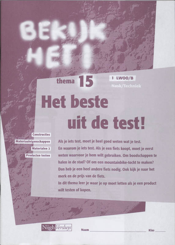 Omslag van werkboek