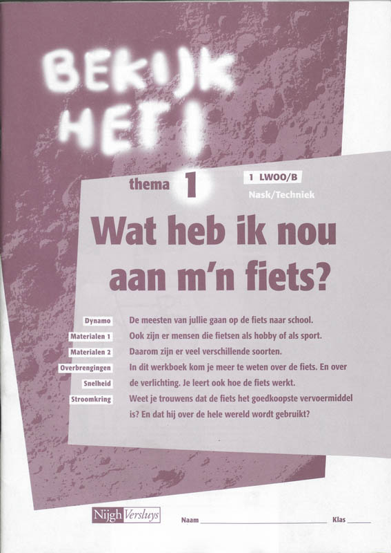 Omslag van werkboek