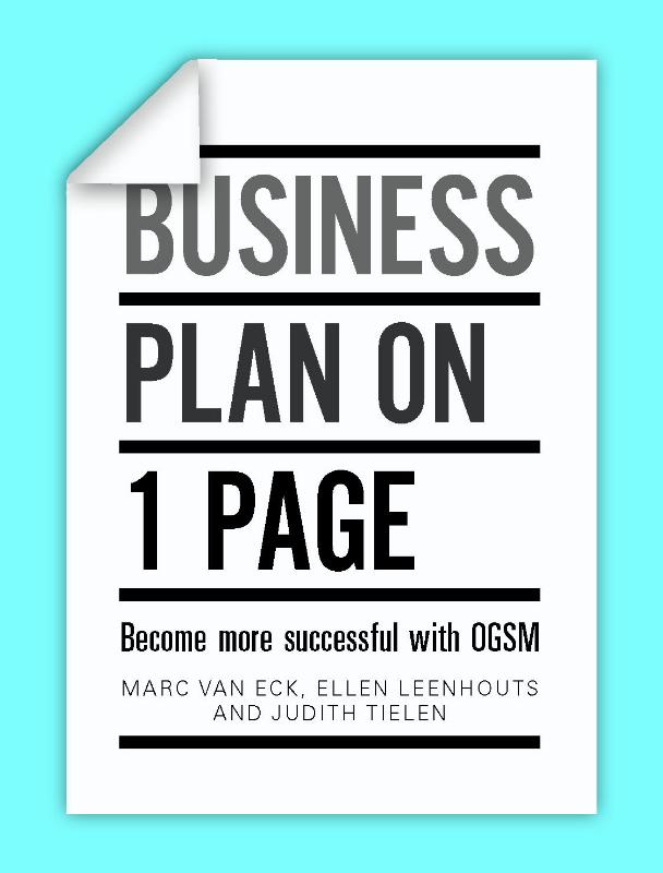 Omslag van Business plan on 1 page