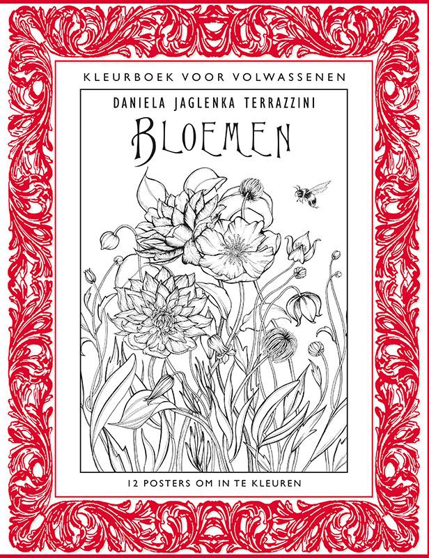 Omslag van kleurboek voor volwassenen: Bloemen