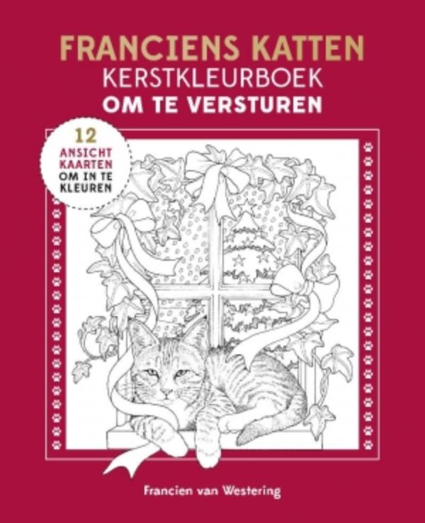 Omslag van Franciens katten kerstkleurboek om te versturen