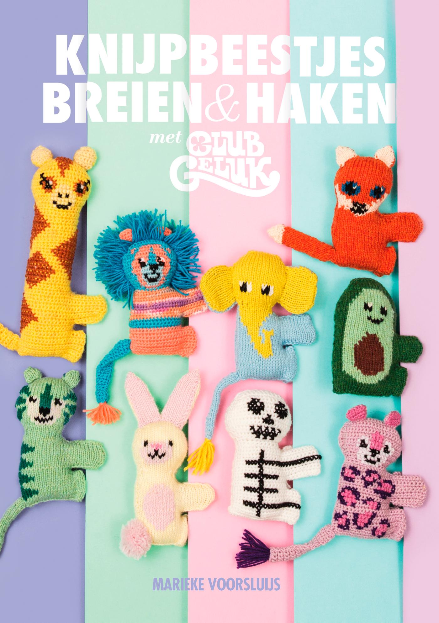Omslag van Knijpbeestjes breien & haken met Club Geluk