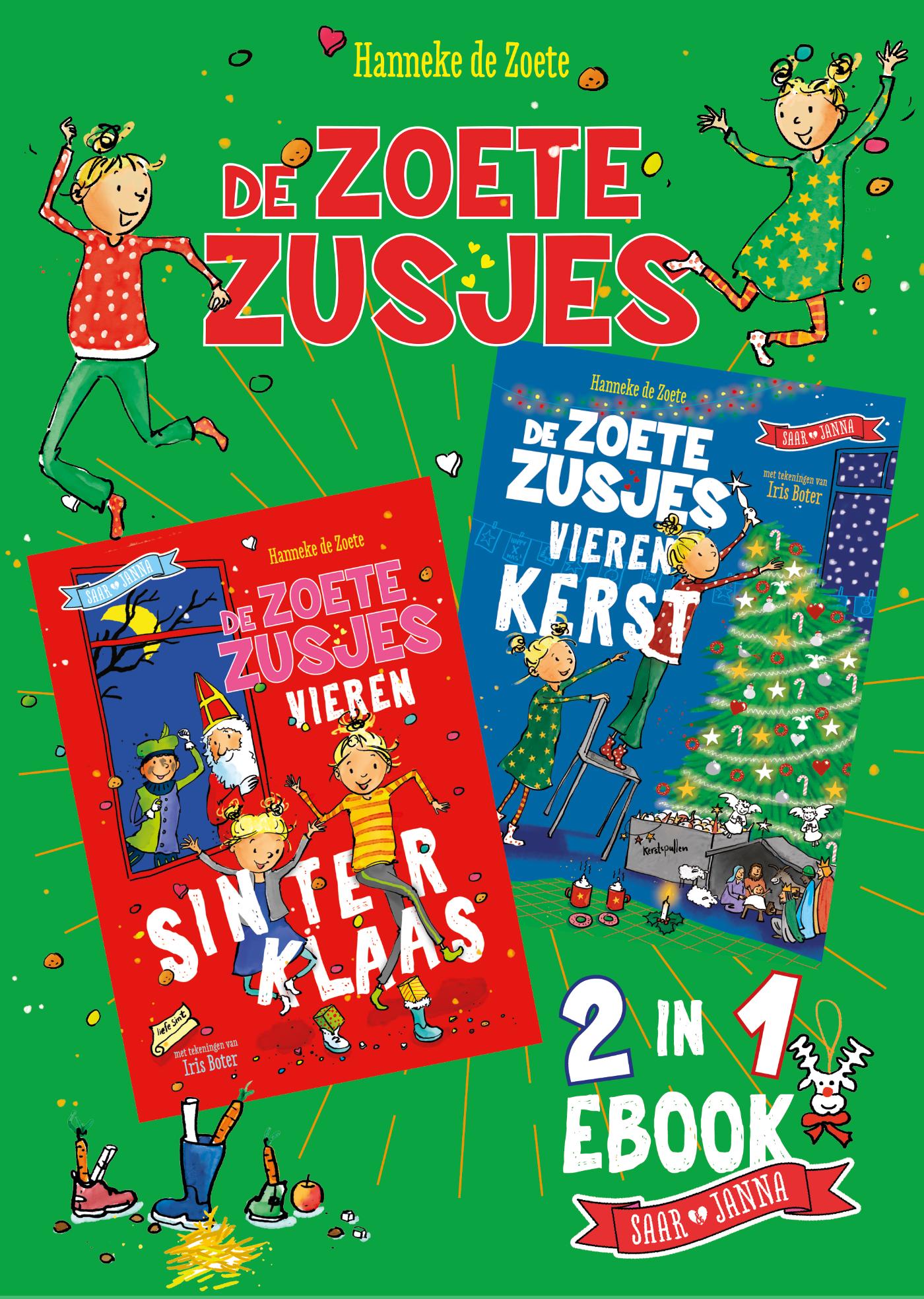 Omslag van De Zoete Zusjes vieren Sinterklaas & Kerst omkeerboek