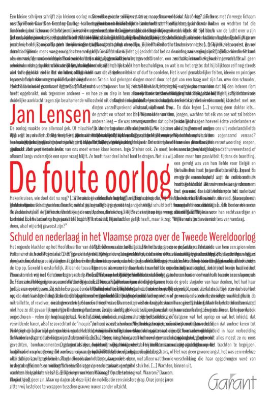 Omslag van De foute oorlog