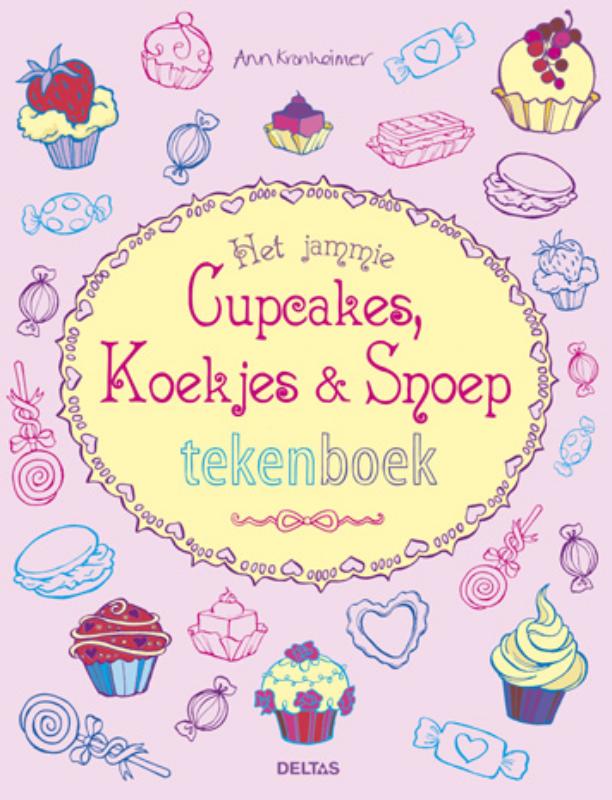 Omslag van Het jammie cupcakes, koekjes & snoep tekenboek