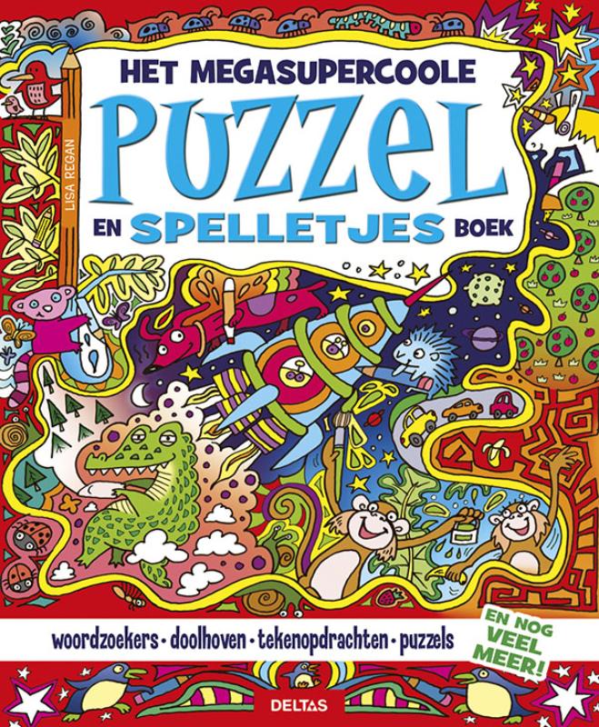 Omslag van Het megasupercoole puzzel en spelletjesboek