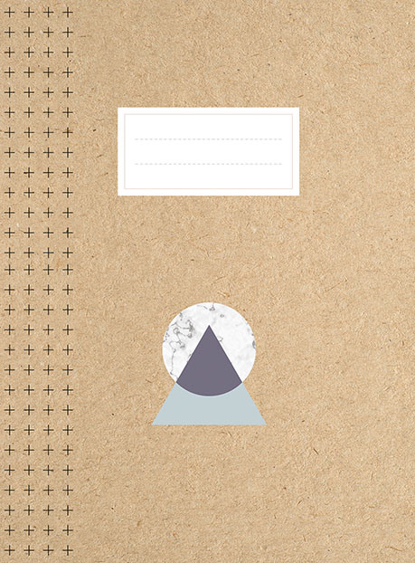 Omslag van Kraft schrift (lijnen) / Kraft cahier (ligné)