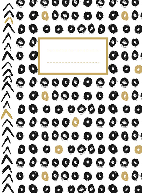 Omslag van Zwart-wit-goud schrift (lijnen) / Noir-blanc-or cahier (ligné)